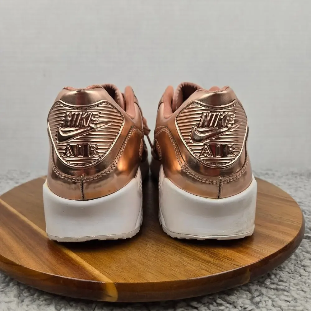 Nike Women 13.5 Air Max 90 SP Metallic Pack Rose Gold Daily Sneaker CQ6639-600